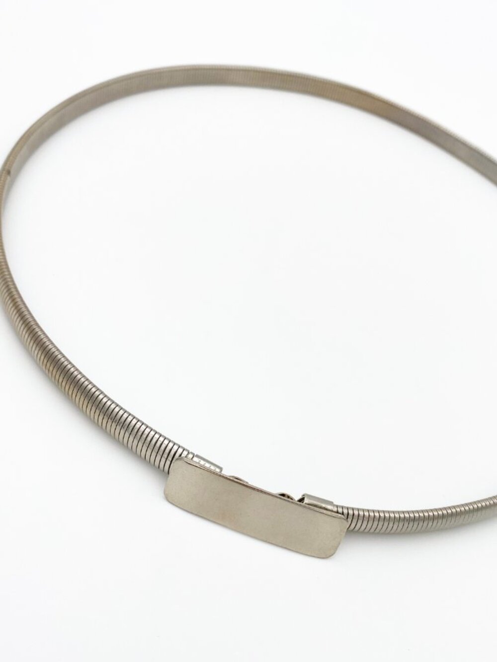 VINTAGE (c. 1980) | Silver Metal Omega Snake Chain Belt | VERY GOOD!!! - Picture 4 of 7